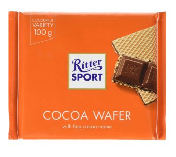 شکلات شیری با مغز ویفر کاکائویی ریتر اسپرت Ritter Sport Cocoa Wafer وزن 100 گرم
