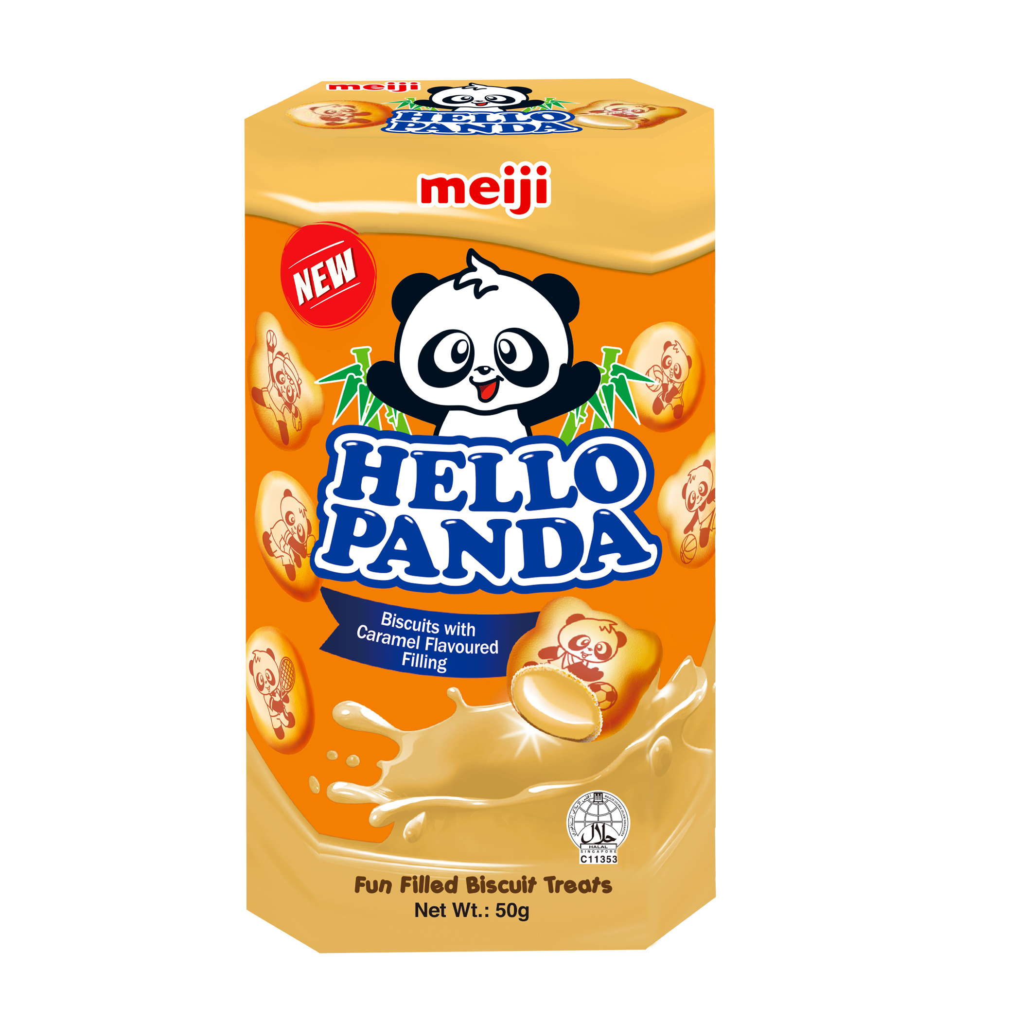 بیسکویت کرمدار هِلو پاندا میجی Meiji Hello panda وزن 50 گرم