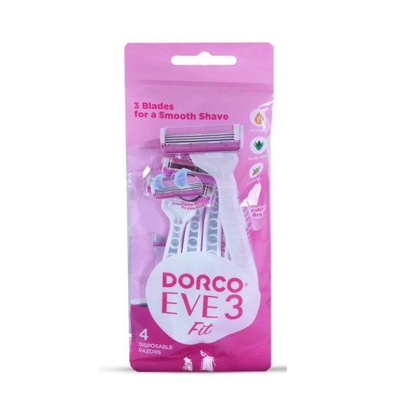 تیغ اصلاح 3 لبه زنانه دورکو مدل Dorco EVE 3 بسته 4 عددی